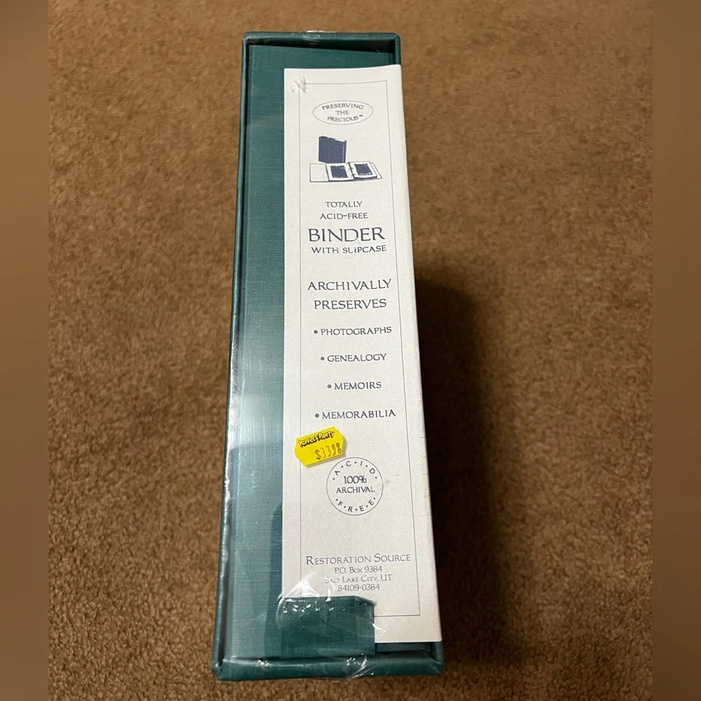 Archival Binder with Slipcase in Teal - Durable Photo & Memorabilia Storage